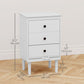 HOMCOM Set of Two Three-Drawer Modern Bedside Tables for Bedroom, White
