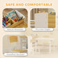 Qaba Kids Table and Chairs Set, Toddler Art Table and Chair Set with Paper Roll, Storage Shelves and Drawers, Grey