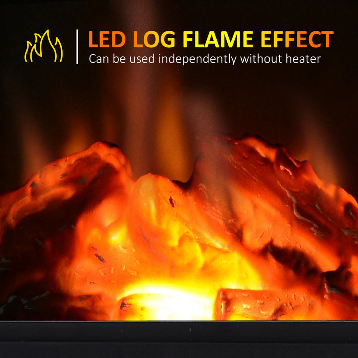 HOMCOM 14" 1000W Mini Standing Electric Fireplace Portable Heater with Overheating, Black