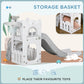 Qaba 4 in 1 Toddler Slide with Basketball Hoop, Climber, Telescope, Storage Basket, for 1-3 Years Kids Indoor Use, Yellow