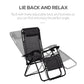 Outsunny Zero Gravity Chair Set of 2 Patio Chair with Side Table Cupholders and Pillows for Pool, Backyard, Lawn, Black