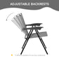 Outsunny Folding Outdoor Bistro Set, Patio Table and Chairs with Reclining Backrest and Round Dining Table, Brown