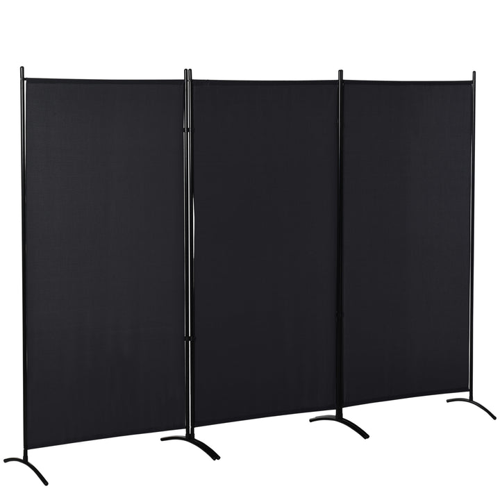 HOMCOM 6' 3 Panel Room Divider, Double Hinged Folding Wall Divider, Indoor Privacy Screen for Home Office, Beige