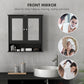 kleankin Medicine Cabinet, Wall-Mounted Bathroom Mirror Cabinet with Double Doors, Open Shelf, and Adjustable Shelf, Modern Bathroom Wall Cabinet, White
