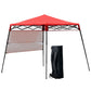 Outsunny 7' x 7' Garden Foldable Pop Up Gazebo Tent with Backpack & Adjustable Legs Outdoor Party Canopy, Blue & Black