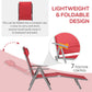 Outsunny Outdoor Folding Chaise Lounge Chair Steel Portable Recliner with 7 Adjustable Backrest Positions, Red