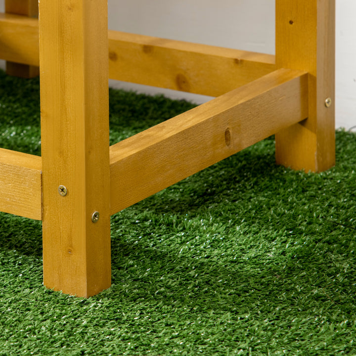 Outsunny Raised Garden Bed with Folding Side Table, Elevated Wood Planter Box for Flowers and Vegetables, Use for Patio, Balcony