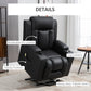 HOMCOM Electric Power Lift Chair, PU Leather Recliner Sofa with Footrest, Remote Control and Cup Holders, Brown