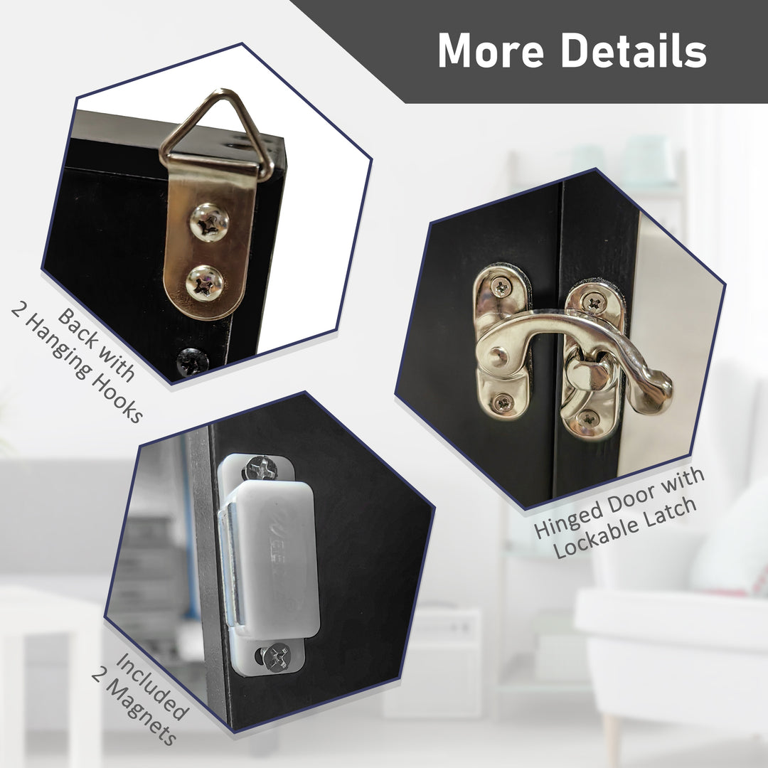 HOMCOM 24" x 32" Hockey Jersey Frame, Jersey Shadow Box for Basketball Football Baseball, Black