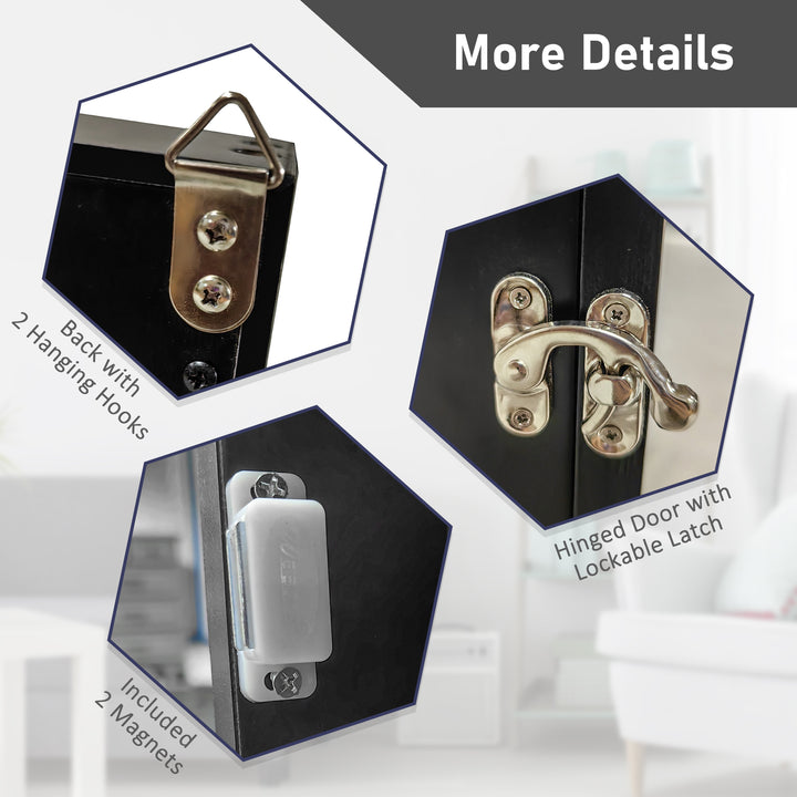 HOMCOM 24" x 32" Hockey Jersey Frame, Jersey Shadow Box for Basketball Football Baseball, Black