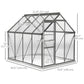 Outsunny 6' x 12' x 6.5' Walk-in Greenhouse, Polycarbonate Greenhouse with Adjustable Roof Vent, Base, Sliding Door, Clear