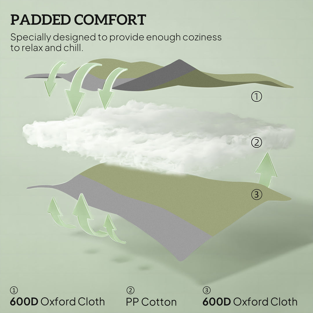 Outsunny Folding Rocking Chair Set, Oversized Outdoor Rocking Chair with 400 lbs Capacity, Wide Seat, Padded High Back, Green