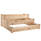 Outsunny 49"x49"x22" 3-Tier Raised Garden Bed Wooden Planter Kit Elevated Plant Box Stand for Yard & Patio, Natural