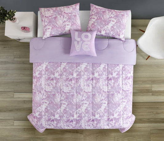 Percale Baffle Box Stitch Abstract Comforter Set