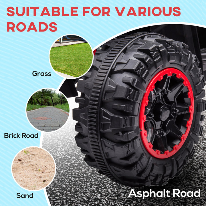 Aosom Kids 4 Wheeler Quad with Music, Headlights, High & Low Speed, Kids ATV for 3-5 Years Old Boys & Girl, Red