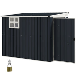Outsunny 4' x 8' Outdoor Storage Shed, Metal Garden Shed with Window, 2 Vents and Lockable Door for Backyard, Garden, Patio
