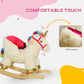 Qaba Rocking Horse Unicorn with Sound, Safety Belt, Wooden Base, for 18-36 Months