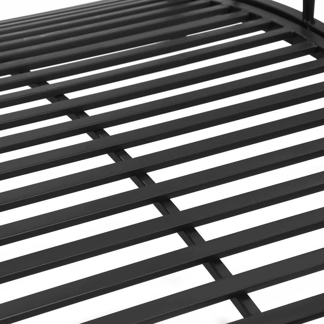 Outsunny 3.3FT Classic Garden Bridge with Safety Railings Arc Footbridge Decorative Pond Bridge for Backyard Creek Stream, Black