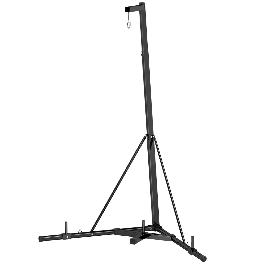 Soozier Foldable Punch Bag Stand, Adjustable Height Heavy Bag Stand with Weighted Base, Freestanding for Home Gym, Stand Only