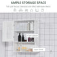 kleankin Modern Wall Mount Bathroom Cabinet, Storage Organizer with 2 Door Cabinet and Open Shelf, White
