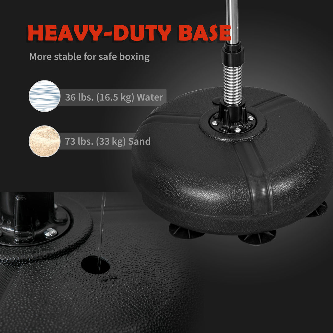 Soozier Reflex Bag with Stand, Freestanding Punching Bag Set with Speedball and Gloves, 52.4" -59.4" Adjustable Height for Home Gym Training