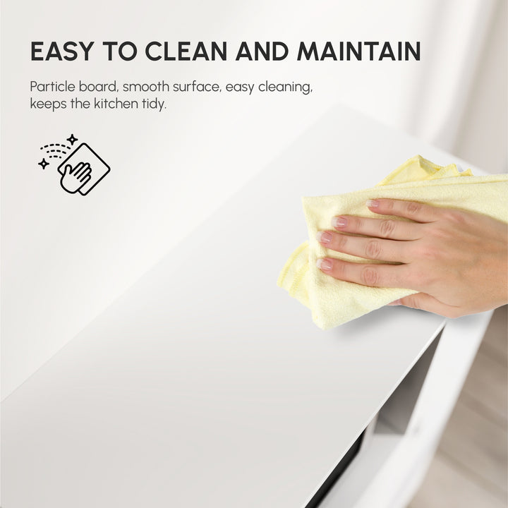 HOMCOM Compact Kitchen Pantry Cabinet Server Hutch Storage Buffet with Microwave Oven Stand Drawer and Shelves, White