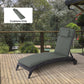 Outsunny Garden Lounger Chair Cushion Replacement, Deep Seat Patio Cushions with Thick Padded, Headrest, Removable Cover, Grey