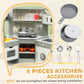 Qaba Corner Play Kitchen, Pretend Play Kitchen Set with Lights & Sounds, Stove Ice Maker Microwave Oven