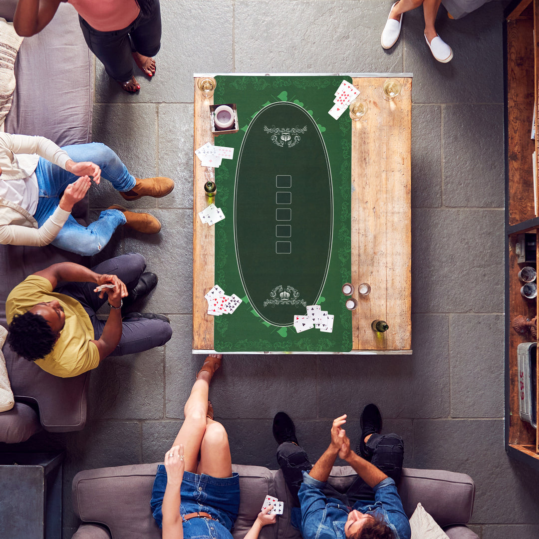 Soozier Poker Table Top Poker Mat for 6 Player, Green