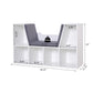 HOMCOM 6-Cubby Bookcase with Seat Cushion, Cube Storage Shelf with Reading Nook for Home Office, Study, Grey