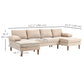 HOMCOM U Shape Couch with Double Chaise Lounge, Modern 4 Seater Sofa with Wooden Legs, Fabric Sofa for Living Room, Dark Grey