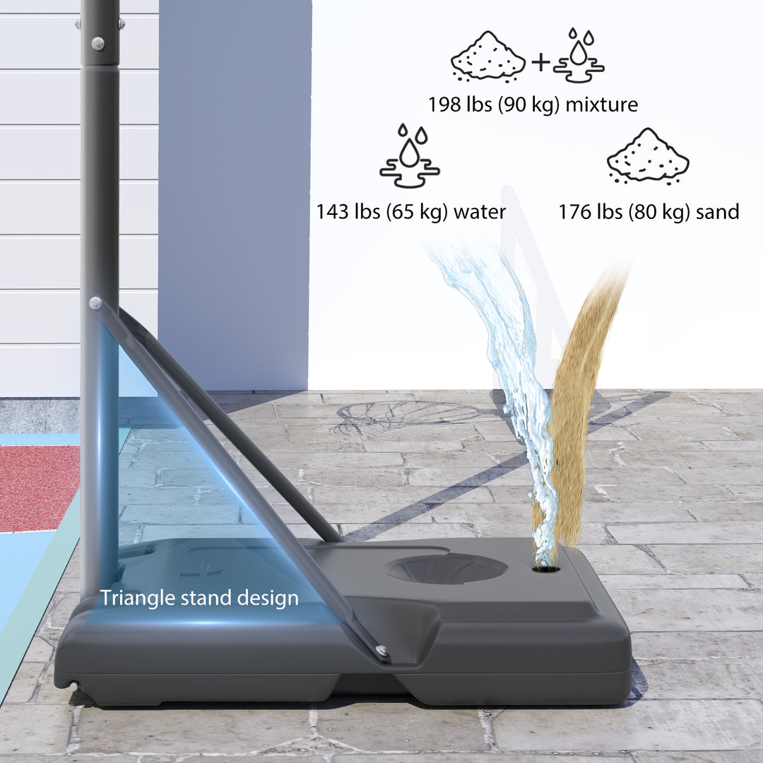 Soozier 5ft-10ft Height Adjustable Basketball Hoop Stand, Portable Basketball System with Wheels and 43" Backboard for Youth Junior