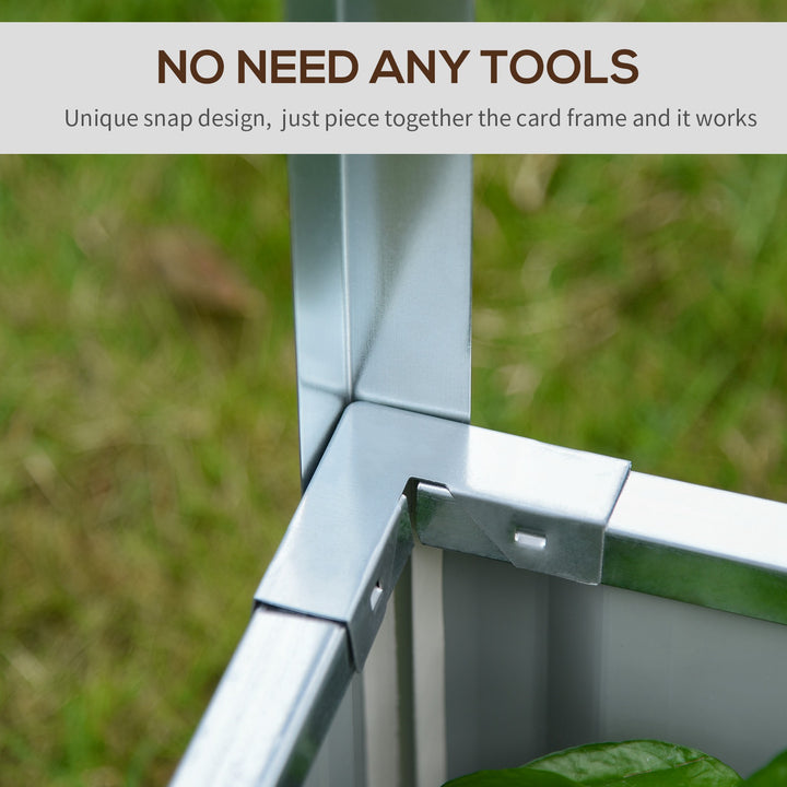 Outsunny Raised Garden Bed, 5.7 x 3 x 2.3ft Steel Planter Box Outdoor with Cover, Gloves for Growing Vegetables, Flowers, Herbs, Green