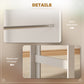 HOMCOM Modern Bar Table, Bar Height Dining Table with 3 Storage Shelves for Kitchen, Dining Room, Living Room, White