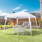 Outsunny 8' x 8' Pop Up Canopy, Outdoor Foldable Tent, Portable Canopy Tent with Carrying Bag for Camping, Party, Picnic, White