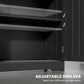 kleankin Bathroom Cabinet, Bathroom Storage Cabinet with 2 Drawers, Adjustable Shelf for Living Room, Entryway, White
