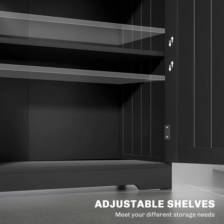 kleankin Bathroom Cabinet, Bathroom Storage Cabinet with 2 Drawers, Adjustable Shelf for Living Room, Entryway, White