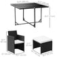 Outsunny 9 Pieces Patio Wicker Dining Set, PE Rattan Garden Sectional Sofa Outdoor Space-Saving Furniture Sets, White