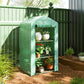 Outsunny 56" x 56" Walk-in Greenhouse Outdoor, Portable Gardening Plant Hot House with 2-Tier Shelf, Green