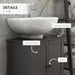 HOMCOM Under Sink Bathroom Cabinet with 2 Doors and Shelf, Pedestal Sink Bathroom Vanity Furniture, Coffee