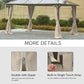 Outsunny 10' x 13' Universal Gazebo Sidewall Set with 4 Panels, Hooks/C-Rings Included for Pergolas & Cabanas, Beige