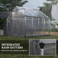 Outsunny 6' x 10' x 6.6' Polycarbonate Greenhouse, Walk-In Green House Kit Garden, Plants Grow, Galvanized Sheet Aluminum Frame with Rain Gutter, Vents and Sliding Door, Green
