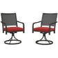 Outsunny 2 Pieces Patio Swivel Chairs with Cushion, Outdoor Swivel Rocker with Curved Armrests, Backrest for Garden, Balcony, Porch, Navy Blue