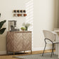 HOMCOM Accent Cabinet, Storage Cabinet with Doors, Adjustable Shelf and Steel Legs, Sideboard for Living Room, Oak