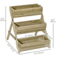 Outsunny 3 Tier Elevated Planter Box, Vertical Wooden Raised Garden Bed for Flowers, Vegetables, Herbs, 26" x 30" x 30", Green