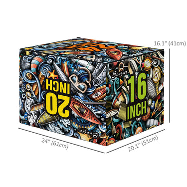 Soozier Soft Plyo Box,  3-in-1 Plyometric Box,  Non-Slip Jump Box for Conditioning and Strength Training, 24" x 20" x 16"