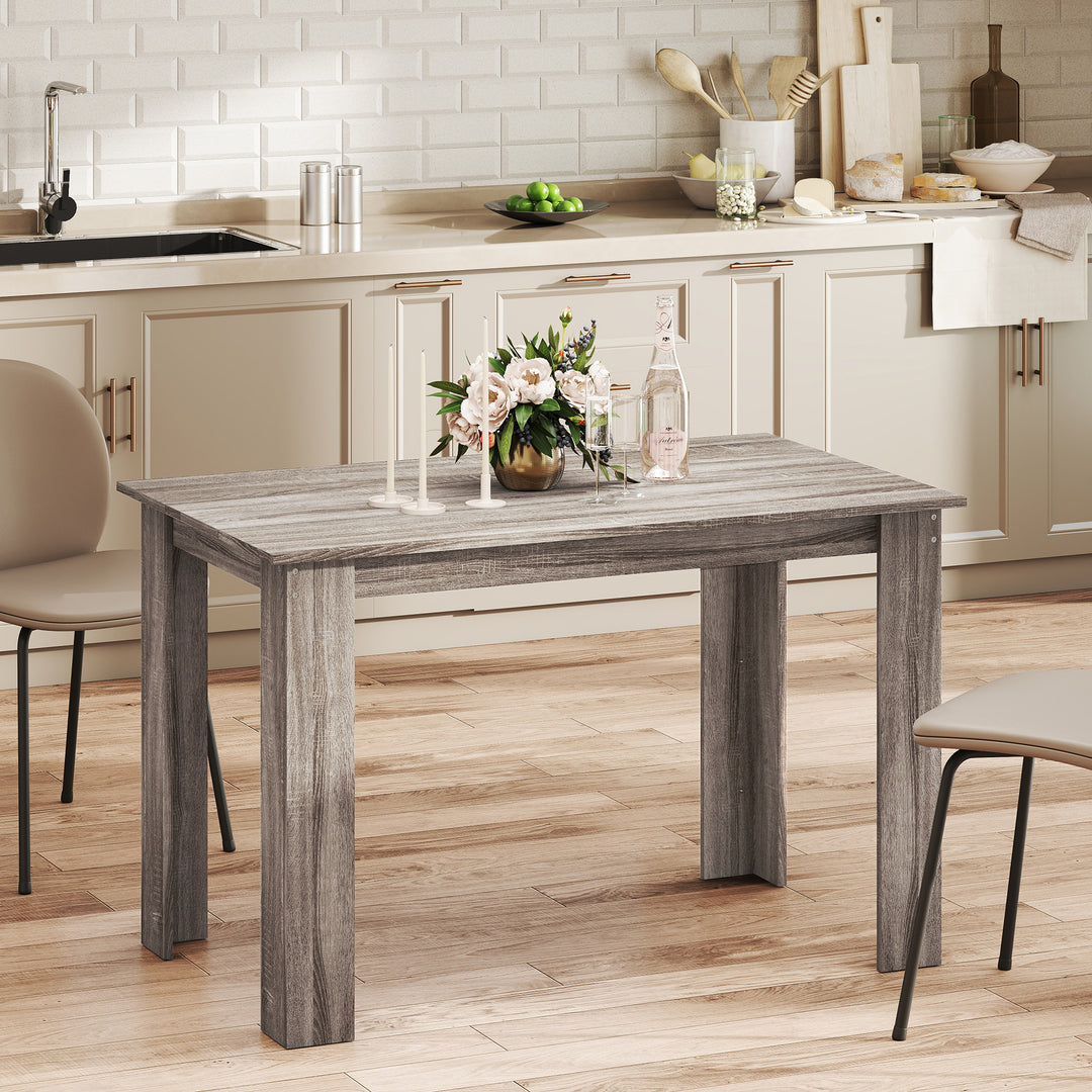 HOMCOM 47" Kitchen Table for 4-6 People, Dining Table with Wood Effect for Dining Room, Oak