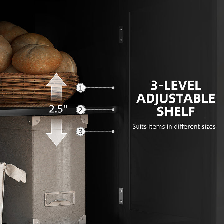 HOMCOM Modern Sideboard Cabinet, 41" Kitchen Buffet Cabinet with Drawer, Adjustable Shelf, 3 Doors for Dining Room, White