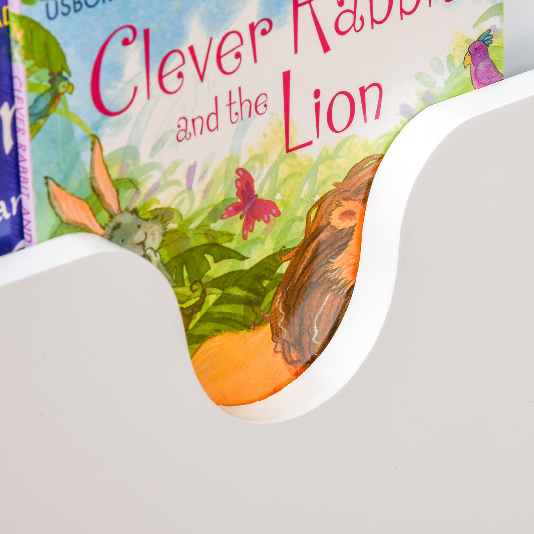 Qaba Wooden Kids Toy Box with Lid, Children Storage Organizer with Safety Hinge, Toy Trunk Chest, White