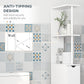 HOMCOM Tall Bathroom Storage Cabinet, Narrow Bathroom Cabinet with Drawers and Open Shelves for Small Spaces, White and Grey